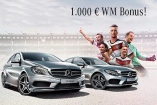 Fußball-WM: Neuen Mercedes bestellen und 1.000  Fan-Prämie sichern : Zur Fußball-WM gibts für Neuwagen-Kunden bei Mercedes-Benz einen attraktiven Bonus