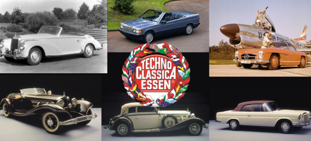 6.-10. April: Techno Classica : Mercedes-Benz Classic präsentiert Luxuriöse Cabriolets und sportliche Roadster