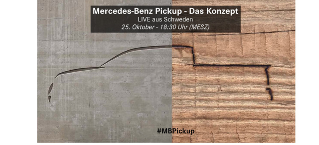Premiere: Mercedes-Benz Pickup - Das Konzept am 25.10. ab 18:30 Uhr: Im Livestream:  Präsentation des Mercedes-Benz Pickup - Das Konzept / 25.10. - 18:30 Uhr MEZ 