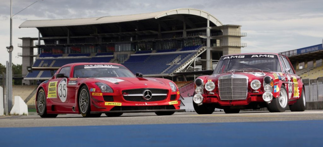 24 h von Spa 2011: Return of the "Rote Sau"!: SLS AMG GT3 im Look des legendären Mercedes-Benz 300 SEL 6.8 AMG - Zum 40jährigen Jubiläum des AMG Siegs bei den 24 Stunden Rennen in Spa-Francorchamps  lässt Mercedes die legendäre "rote Sau" aufleben