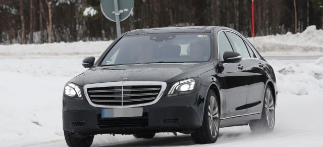 Erlkönig erwischt: Mercedes-Benz S-Klasse Mopf: Spy Shot: Die Front der modellgepflegten S-Klasse W222