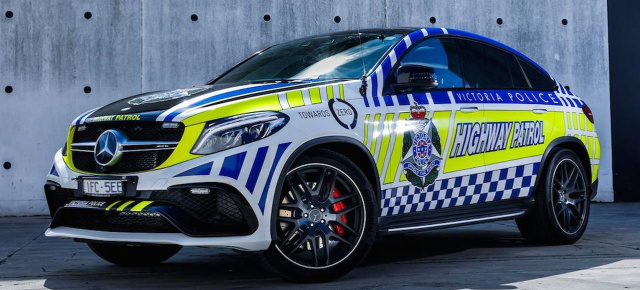 Sonderfahrzeuge: Mercedes-AMG GLE 63 Coupé Policecar: Coupé als Cop Car: Mad Max wäre auf den australischen GLE 63 Coupé Polizeiwagen mit Recht neidisch