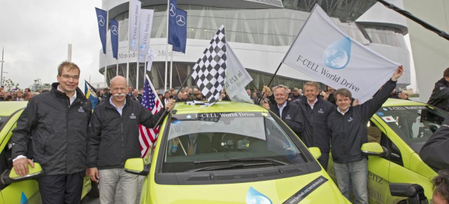 In 125 Tagen um die Welt:  F-CELL World Drive ist daheim!: Dr. Zetsche:  "Mercedes-Benz hat bewiesen: Die Zeit ist reif für die Brennstoffzelle!" 