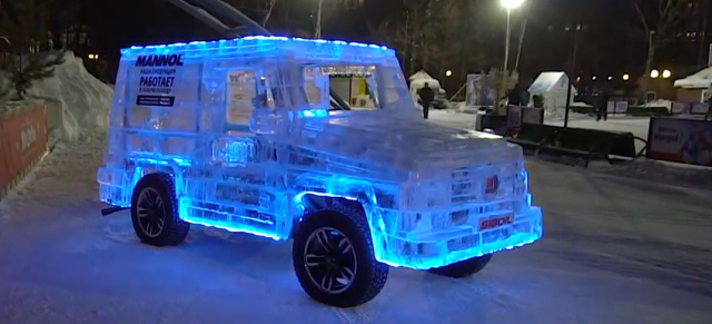 Mercedes-Benz G-Klasse als Eiswagen?: Coole Karre und sie fährt!  SUV aus Eis im G-Klasse-Look