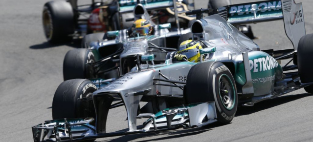 Formel 1 - Deutschland GP : Kein Podestplatz für die Silberpfeile : Lewis Hamilton und Nico Rosberg beendeten den Großen Preis von Deutschland auf dem Nürburgring auf den Positionen fünf und neun.