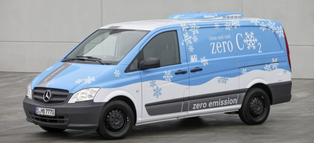 Cool: Emissionsfreier Mercedes Vito E-CELL als Kühltransporter : Spezialfahrzeugbauer  Kerstner stellt den ersten Mercedes-Benz Vito E-CELL Kühltransporter vor