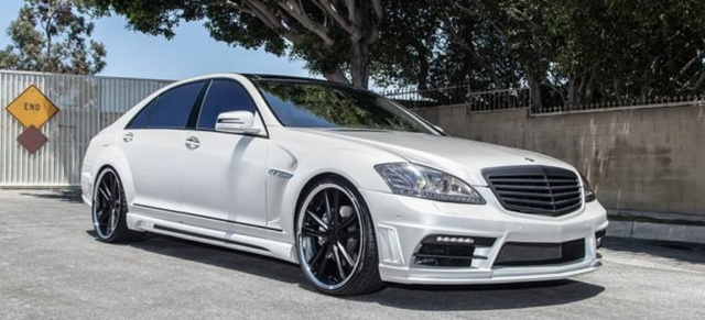 White & breit is allright: Mercedes S-Klasse im Brutal-Look: Ein Body-Kit von Wald International kleidet die Mercedes-Benz Oberklassen Limousine ein