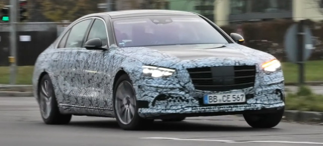 Mercedes-Benz Erlkönig erwischt: Star-Spy-Shot-Video: Mercedes-Benz S-Klasse W223 mit weniger Tarnung