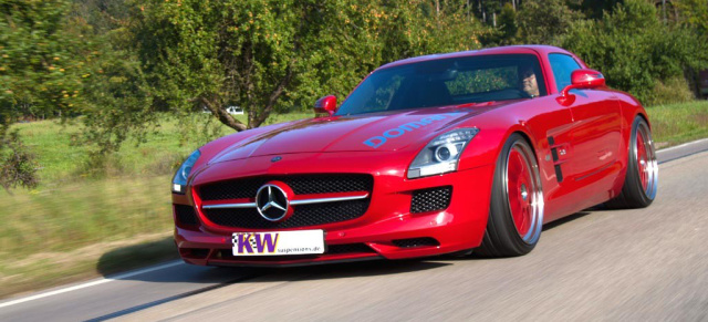 KW bestimmt beim Mercedes SLS AMG die Höhen und Tiefen : KW Gewindefahrwerk Variante 3 und HLS 4 LIFT-System für den SLS AMG