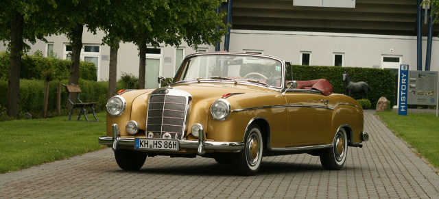 Golden drop top: Das Mercedes-Benz 220 SE Cabriolet (W128) ist gold wert!: Das 220 SE Cabrio kostete soviel wie 2 Porsche oder 4 VW Käfer