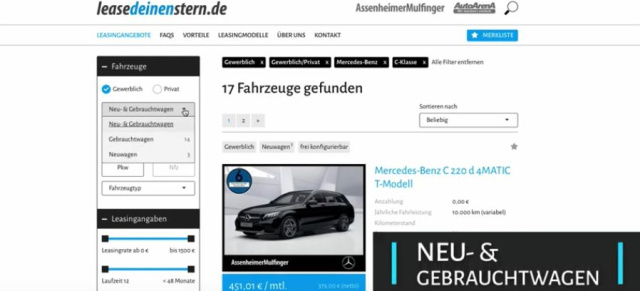 Mercedes-Leasing: Das neue Leasing-Portal von AssenheimerMulfinger:: Im Handumdrehen zum Wunsch-Mercedes: www.lease-deinen-stern.de