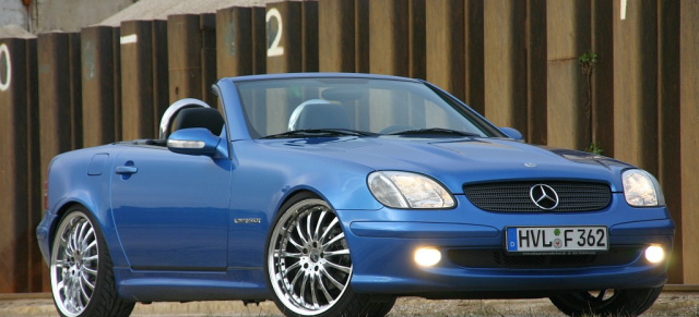 Mercedes SLK: Kleiner Roadster ganz groß: Der SLK ist unter den Cabrios ein beliebtes Auto. Gekonntes Mercedes Tuning macht aus dem 2001er Benz ein attraktiven Hingucker