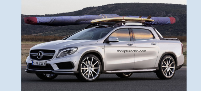 Visionär: Mercedes-Benz GLA und E-Klasse Pick up: Wahrscheinlich (nur) Traumwagen: Mercedes-Benz GLA und E-Klasse als Pickup