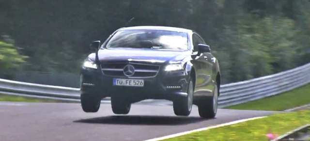Abflug: Mercedes Testwagen “fliegen” über den Nürburgring: Let's fetz: Abgehoben durch die Grüne Hölle (Video)