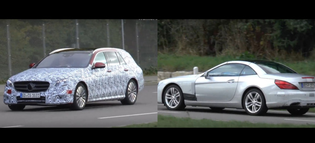 Mercedes-Benz Erlkönig: Schnappschuss-Video-Duo: T-Modell S213 und SL Mopf R231
