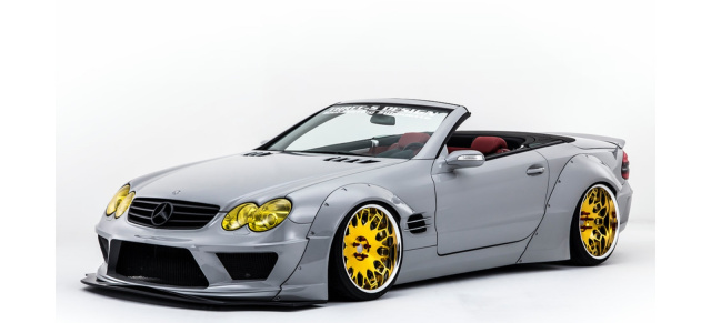 Mercedes-Benz SL R230:‭ ‬Tuning extrem‭: ‭Kein Grauen vor dem Grauen: Der Mercedes SL 55 AMG ist ein faszinierend fettes Straßenmonster