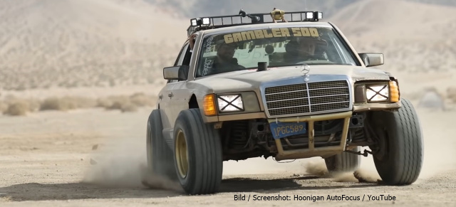 1982er Mercedes 300 SD  im Mad-Max-Style: Rallye Fahren auf die ganz billige Tour