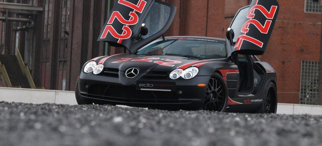 Black Star: Mercedes SLR Tuning mit 722 PS: Der von edo competition modifizierte Mercedes SLS McLaren ist  345 km/h schnell