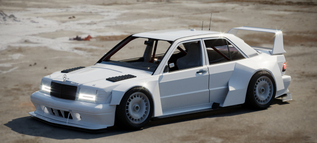 Mercedes-Benz 190 EVO II: digitales Tuning: Pixel-Phantasie: Mercedes 190 E EVO II extrem