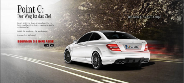 Webspecial  Mercedes C 63 AMG Coupé: Das neue AMG Modell lässt sich online erfahren