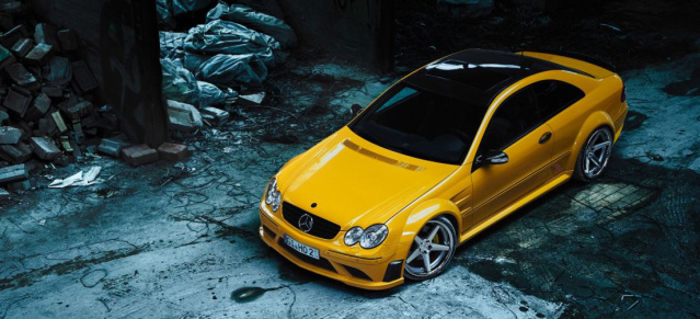 Mercedes-Benz CLK Tuning: Gelb gefällt: Breitbau und 20-Zöller für den Mercedes CLK