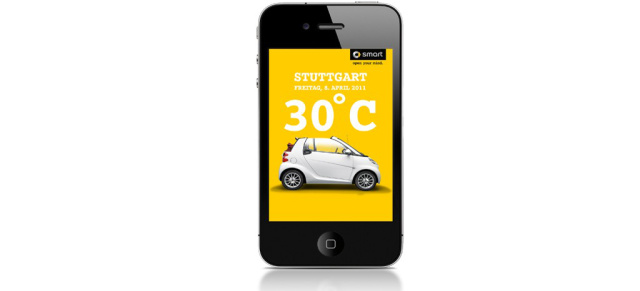 Mit smart immer auf der "sunny side of Drive": Mit einer neuen App bringt smart eine originelle Wetterstation aufs Handy