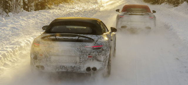 Weltpremiere in diesen Sommer: Der Mercedes-AMG SL R232 auf abschließender Wintererprobung
