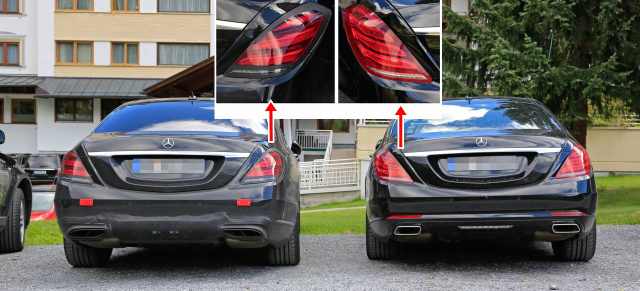 Erlkönig erwischt: Mercedes-Benz S-Klasse Facelift: Spy Shot: Mercedes S-Klasse Facelift zeigt neue Hecklampengrafik