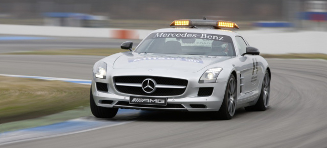Formel 1: Mit AMG  auf Nummer Sicher:  SLS AMG und neues C 63 AMG T-Modell in der Formel-1-Weltmeisterschaft am Start.
High-Performance-Automobile von Mercedes-AMG sorgen für Sicherheit