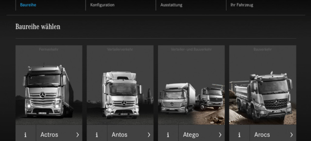 Mercedes Lkw: Neuauftritt des Truck Online Configurators (TOC): Wünsch Dir das: Neuer Online-Konfigurator für Lkw nach Maß