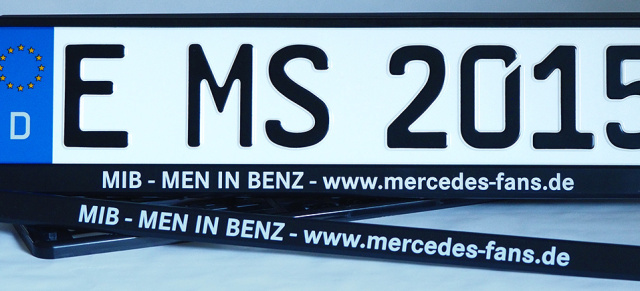 Endlich wieder im MIB-Shop erhältlich: "Pimp your Benz!" - Der Men-In-Benz-Kennzeichenhalter