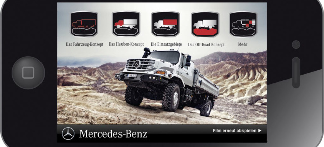 Mercedes-Benz Zetros: Das neue iPhone-App steht zur Verfügung: Alle Infos zum Zetros direkt und mobil über das iPhone abrufbar. 