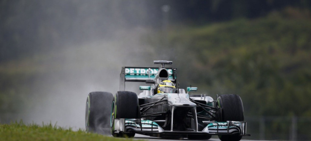 Formel 1 China: Silberfpeile beim 1. Freien Training auf Platz 1 und 2 : Mercedes-Fahrer  Rosberg fuhr beim Training die schnellste Zeit.