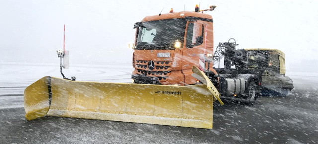 Daimler Trucks & autonomes Fahren: Selbstfahrende Mercedes-Benz Arocs räumen Schnee