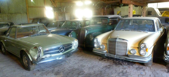 Der Scheunenfund: 20 Mercedes Oldtimer gefunden: Wir waren beim Scheunenfund von v-classics live dabei - 20 Mercedes-Klassiker sollen restauriert werden  