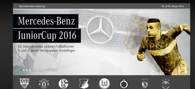 Mercedes-Benz  & Fußballsport : 26. Mercedes-Benz JuniorCup, 05.01- 06 01. im Sindelfinger Glaspalast