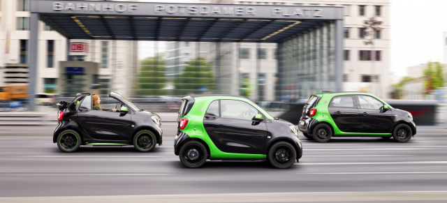 Weltpremiere in Paris: smart electric drive: Elektrisierendes Trio: Alle smart Modelle der Generation 4 werden elektrisch