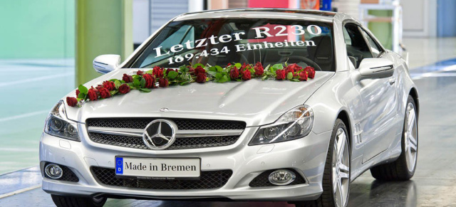 Jetzt ist "SLuss"! Letzter SL der aktuellen Baureihe verlässt das Mercedes-Benz Werk Bremen: Letztes Fahrzeug der aktuellen Baureihe wird im Mercedes-Benz Museum ausgestellt