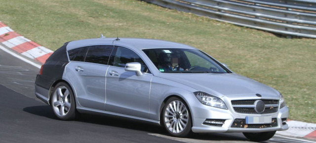 Erlkönig: Aktuelle Mercedes CLS Shooting Brake Bilder : Der kommende Fließheckkombi zeigt sich erstmals auf der Rennstrecke