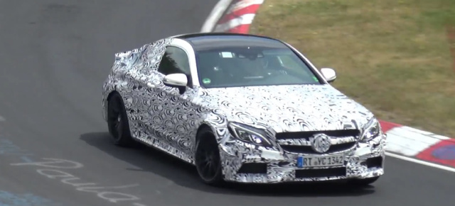 Erlkönig erwischt: Mercedes-AMG C63 Coupé (Video): Das C-Klasse Coupé mit AMG-DNA wurde auf dem Nürburgring gefilmt