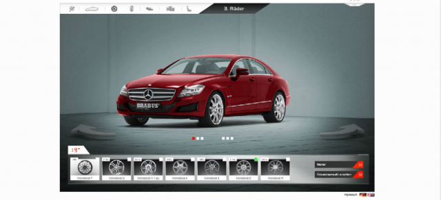 Virtuelles Mercedes-Tuning: Online-Car-Konfigurator von BRABUS: Am PC kann man sich seinen BRABUS Mercedes individuell zusammenstellen