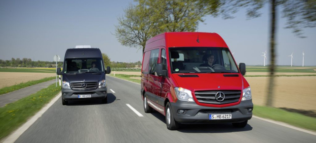 Formel Grün: Mercedes Sprinter ist Green Van 2014 :  Mercedes-Benz Sprinter belegt beim Green Van 2014 die ersten beiden Plätze