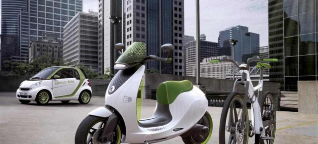 Premiere in Paris: smart ebike: Dem Debüt des Elektro Rollers "escooter" folgt  die Premiere eines Hightech-Bikes mit 4-stufigem Elektro-Boost