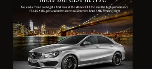 Premiere in New York: Mercedes CLA 45 AMG : Spätestens auf der New York International Auto Show (29.03. - 07.04.2013) wird der Mercedes CLA 45 AMG zu sehen sein