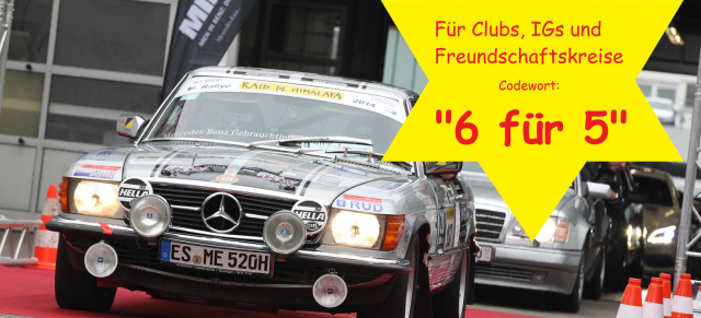 Die 2. MIB-Rallye 08.-10. Juli 2016 - die Rallye für Mercedes-Benz-Enthusiasten: "6 für 5"! Bonus für Clubs, IGs und Freundeskreise! 