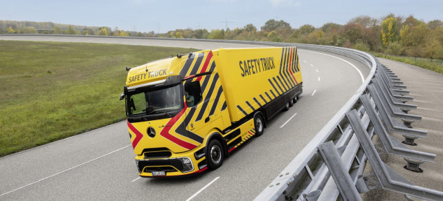 Neuer „Safety Truck“ auf Basis des eActros 600: Warum dieser Lkw von Mercedes-Benz Leben retten kann