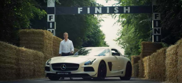Goodwood Festival of Speed: David Coulthard erläutert den Hillclimb: Der Mercedes-Benz Markenbotschafter fährt im SLS AMG eine Runde auf der Goodwood Bergstrecke