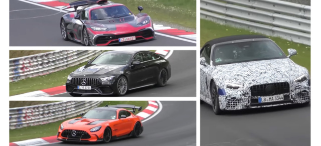 „Fanta 5" im Speedtest: Fünf AMG-Prototypen auf dem Nürburgring: Fünf AMG-Erlkönige/Testwagen fetzen durch die Grüne Hölle (Video)
