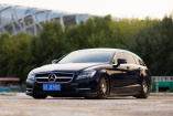 Chic in China: Tief gesunkener Mercedes CLS Shooting Brake: Vossen-Räder und ein Airride lassen den CLS Shooting Brake besser dastehen