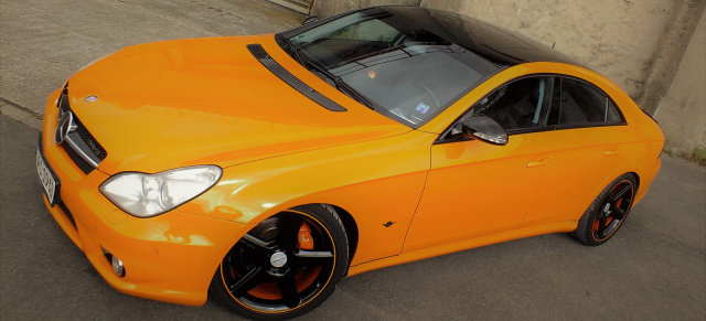 Mercedes CLS 500: Vitamin C für die Straße: Orangefarbener C219 mit Saft und Kraft